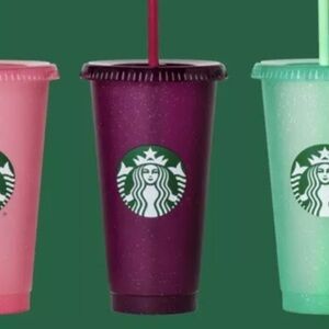 Starbucks 24oz glitter purple Reusable Party cold cup